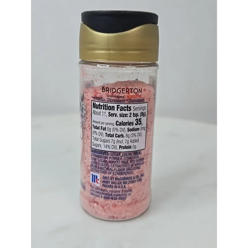 McCormick Bridgerton Strawberries & Cream Finishing Sugar Limited Edition NEW